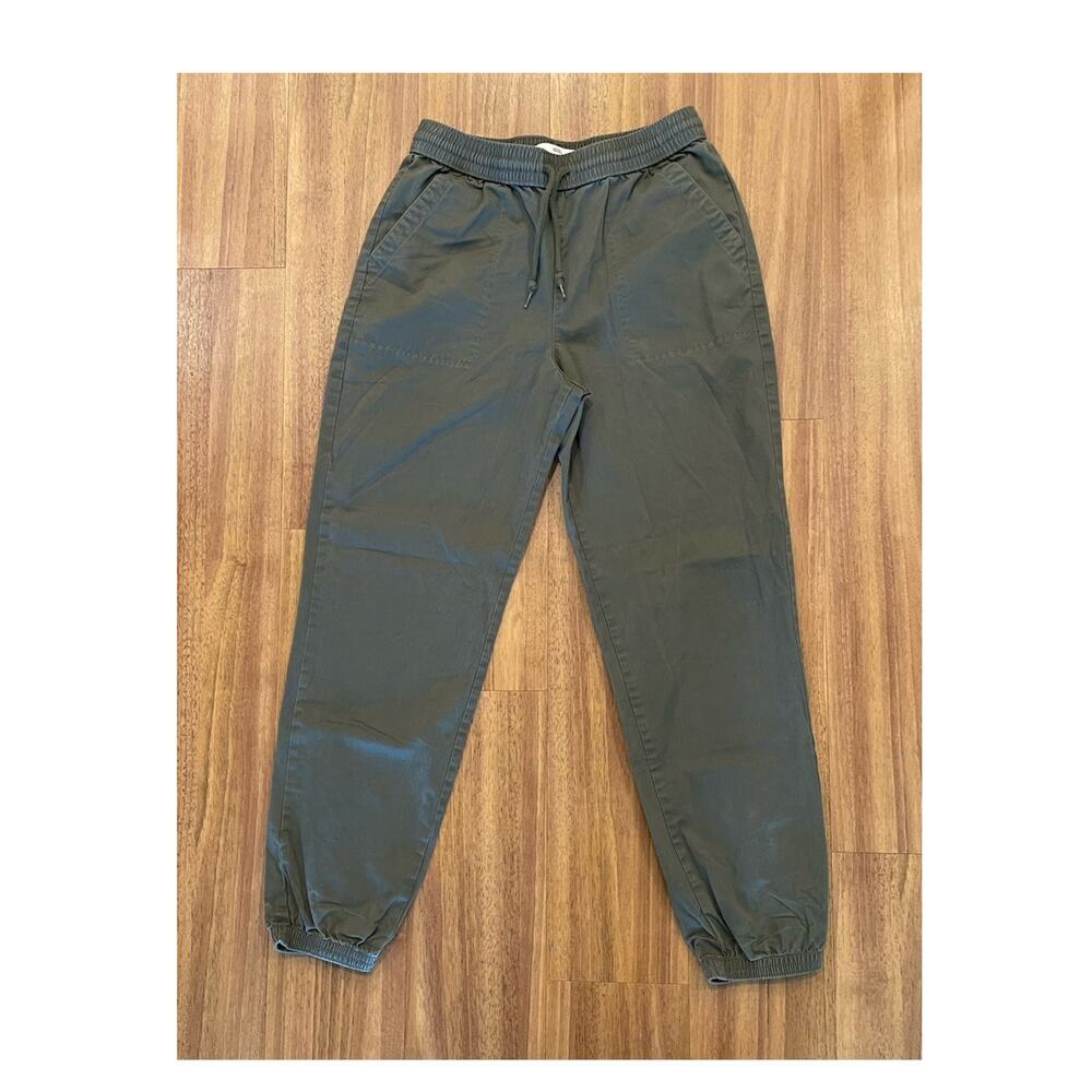 VANS Women's Olive Jogger Pants Drawstring Elastic Waist Pockets Tapered XS